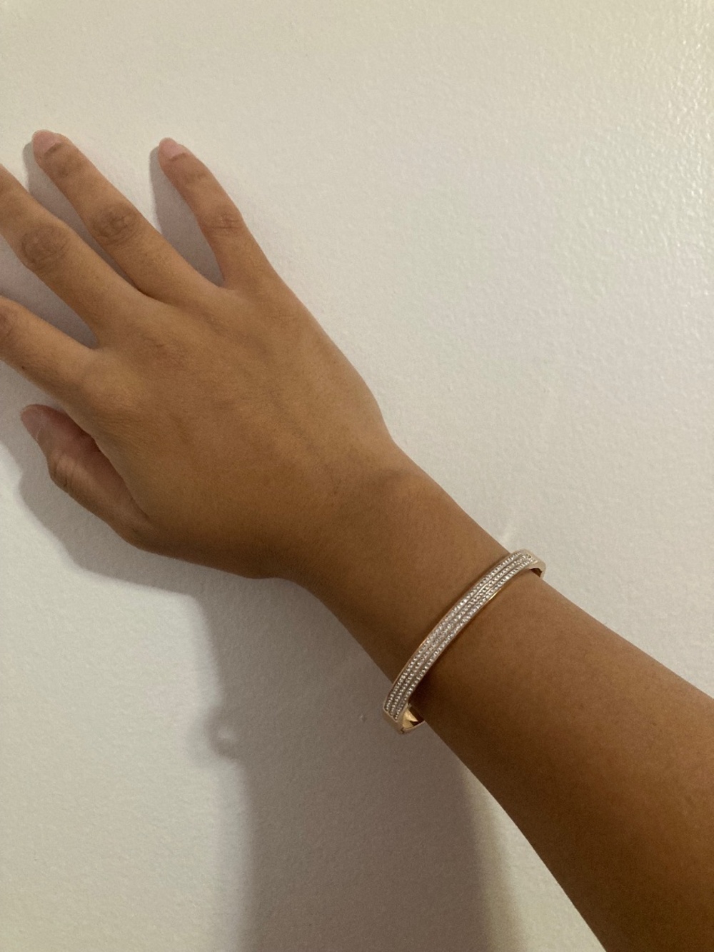 Rose Gold with Diamond Like Bracelet Bangle Jewellery